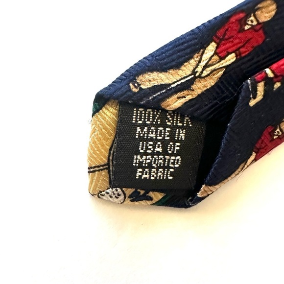Robert Stock Men’s Golf Tie Navy Blue and Yellow Size O/S - Picture 3 of 5